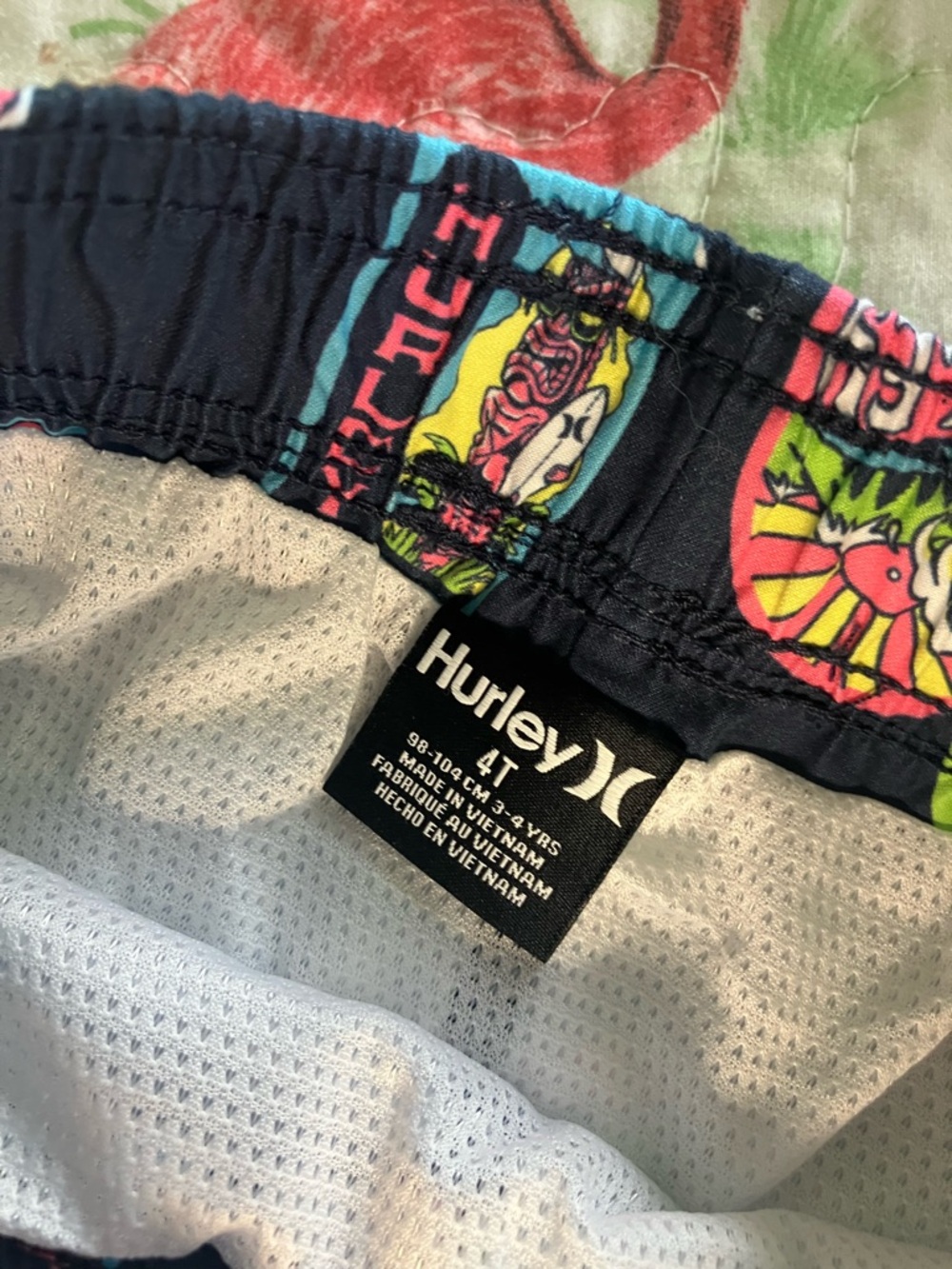 Hurley Navy & Teal UPF 50+ Swim Rash Sleeve Detail - Picture 4 of 5